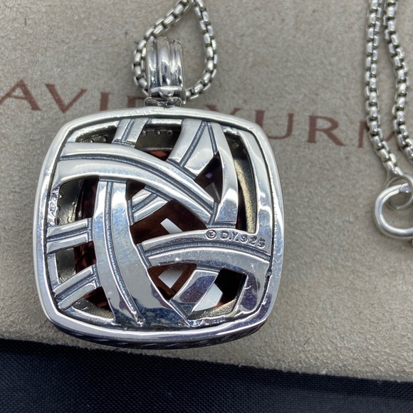 David Yurman Albion Diamond Smoky Quartz Pendant - Picture 4 of 10